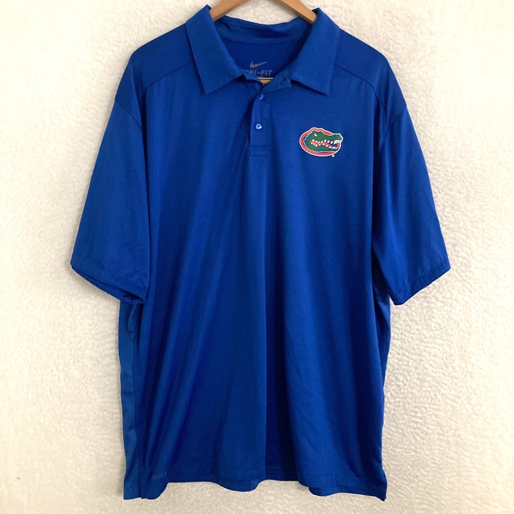 Nike University Florida Gators Polo Shirt‎ XXL Dri-Fit Performance Preppy Golf